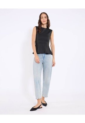 Camiseta Para Mujer Manga Sisa Cuello Redondo Color Negro Marca Ostu #40092679