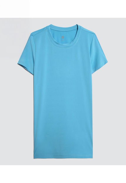 Camiseta Para Mujer Manga Corta Cuello Redondo Color Azul Claro Marca Ostu #40092384