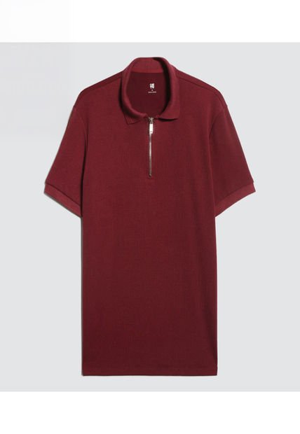 Polo Para Hombre Cuello Tejido Sin Bolsillo Color Vino Marca Ostu #60110727