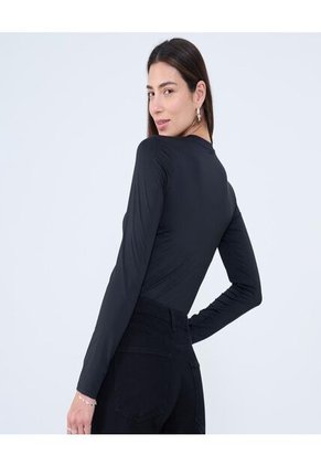 Camiseta Para Mujer Manga Larga Cuello Redondo Color Negro Marca Ostu #40092378