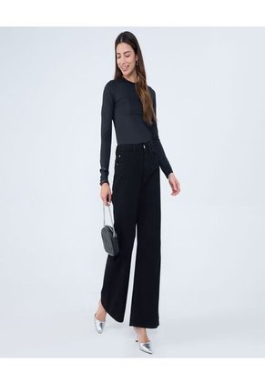 Camiseta Para Mujer Manga Larga Cuello Redondo Color Negro Marca Ostu #40092378