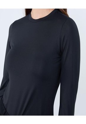 Camiseta Para Mujer Manga Larga Cuello Redondo Color Negro Marca Ostu #40092378