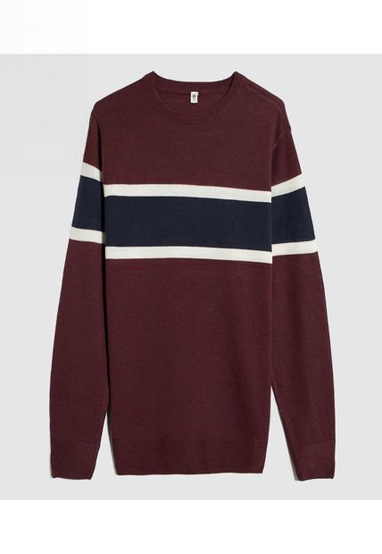 Saco Para Hombre Cuello Redondo Color Vino Marca Ostu #60330042