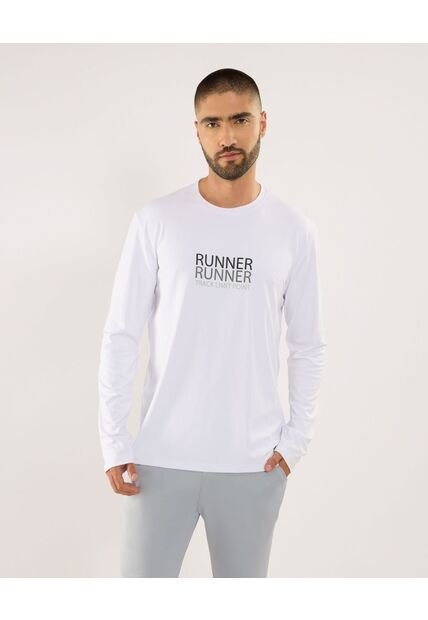 Camiseta Para Hombre Manga Larga Cuello Redondo Color Blanco Marca Ostu #60091733