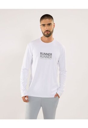 Camiseta Para Hombre Manga Larga Cuello Redondo Color Blanco Marca Ostu #60091733