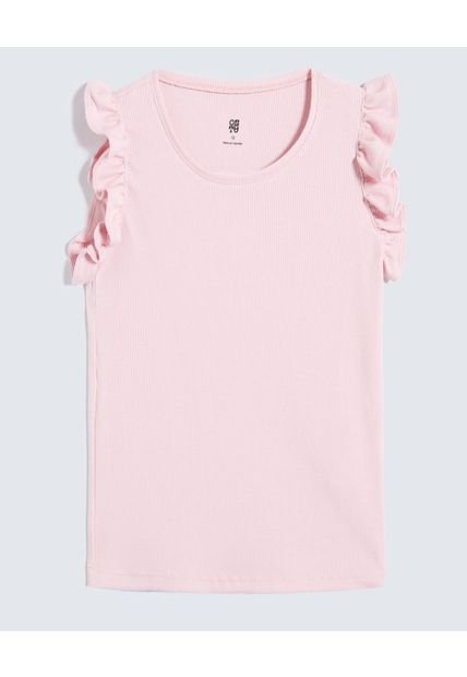 Camiseta Infantil Niña Manga Sisa Cuello Redondo Color Rosado Marca Ostu #90090302