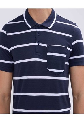Polo Para Hombre Cuello Tejido Con Bolsillo Color Azul  Marca Ostu #60110680