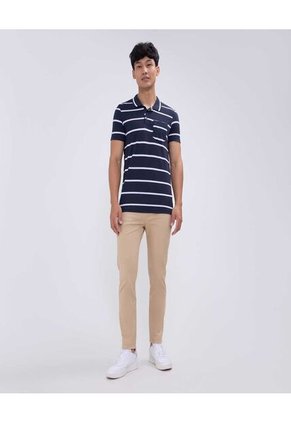 Polo Para Hombre Cuello Tejido Con Bolsillo Color Azul  Marca Ostu #60110680