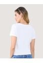 Camiseta Para Mujer Manga Corta Cuello Redondo Color Marfil Marca Ostu #40092377 de Ostu