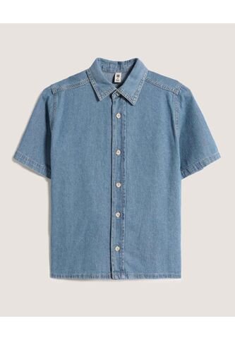 Camisa  Infantil Niño Manga Corta Color Azul Marca Ostu #80010062 Ostu