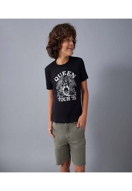 Camiseta Para Niño Manga Corta Color Negro Marca Ostu #80090248