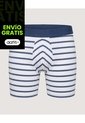 Bóxer Medio De Rayas Clásicas  Para Hombre Blanco Ostu de Ostu