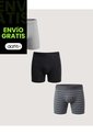 Pack Boxer Medio X3  Para Hombre Negro Ostu de Ostu