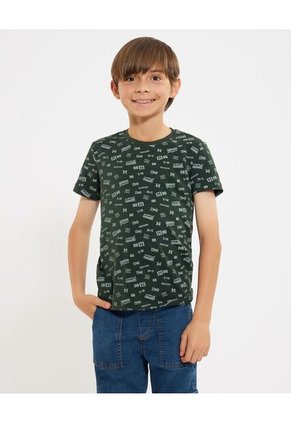 Camiseta Infantil Niño Manga Corta Cuello Redondo Color Negro Marca Ostu #80090258