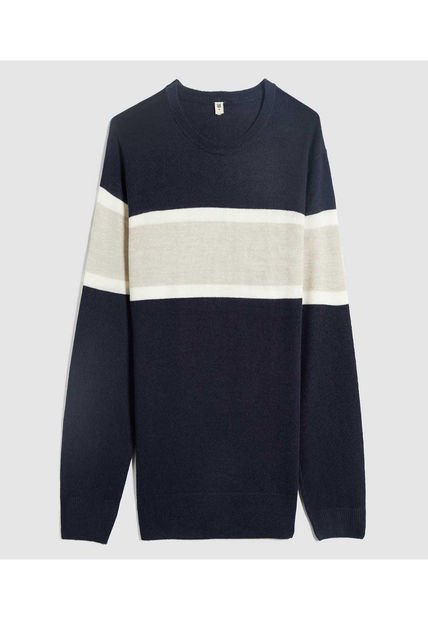 Saco Para Hombre Cuello Redondo Color Azul  Marca Ostu #60330042