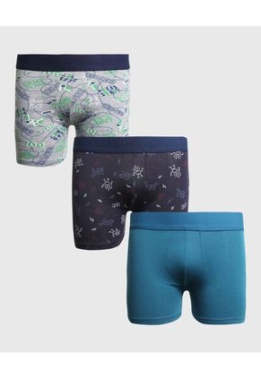 Pantaloncillo Infantil Niño Boxer Filete Medio Color Azul Marca Ostu #80000091