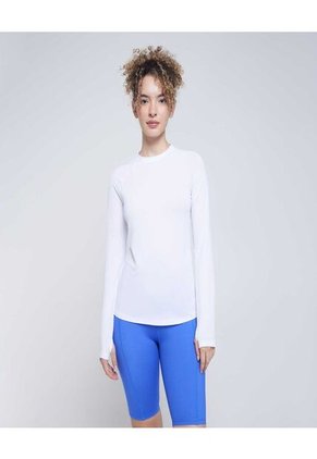 Camiseta Para Mujer Manga Larga Cuello Redondo Color Blanco Marca Ostu #40092083