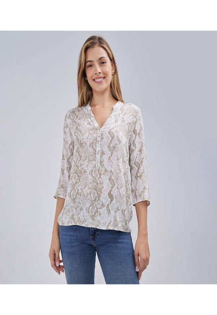 Blusa Para Mujer Manga 3/4 Color Verde  Marca Ostu #40121035