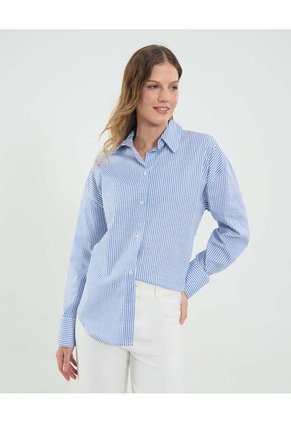 Camisa Para Mujer Manga Larga Color Azul Marca Ostu #40010334