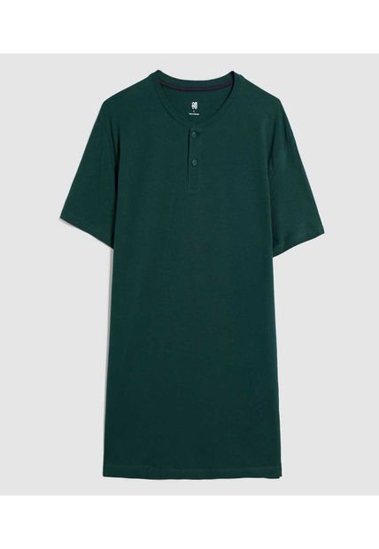 Camiseta Para Hombre Manga Corta Cuello Henley Color Verde  Marca Ostu #60091424
