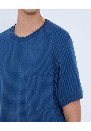 Camiseta Para Hombre Manga Corta Cuello Redondo Color Azul Marca Ostu #60091585