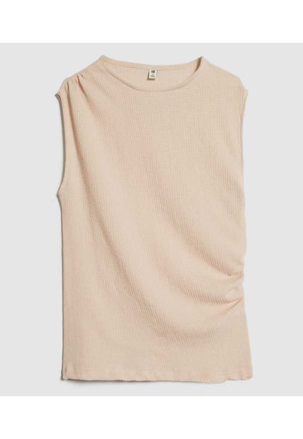 Camiseta Para Mujer Manga Sisa Color Arena Marca Ostu #40092321