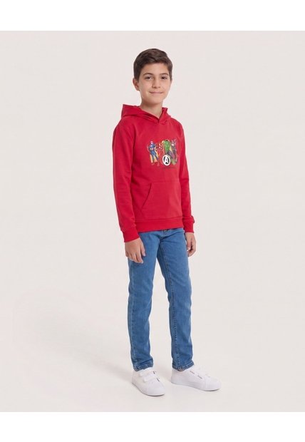 Buzo Con Capota Avengers Unidos Para Niño  Infantil Niño Rojo Ostu
