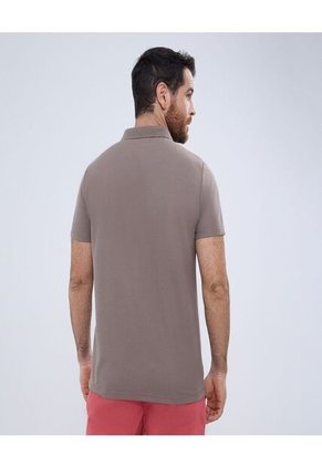 Polo Para Hombre Cuello Tejido Sin Bolsillo Color Café  Marca Ostu #60110674