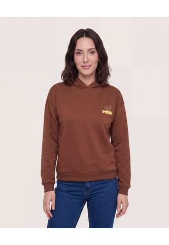 Hoodie Winnie Pooh Cozy  Para Mujer Café Ostu Ostu
