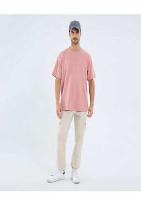 Camiseta Para Hombre Manga Corta Cuello Redondo Color Rosa Marca Ostu #60091643