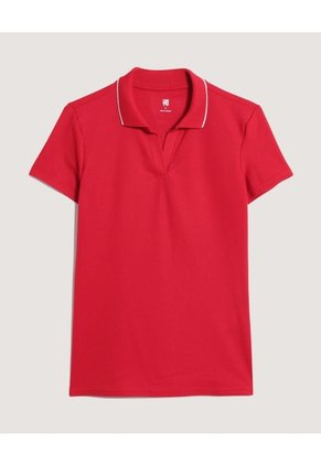 Polo Para Mujer Manga Corta Color Rojo Marca Ostu #40110190