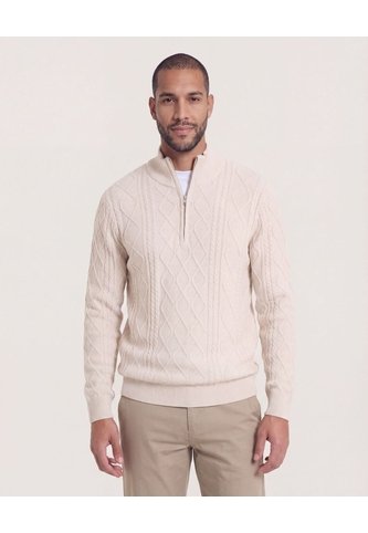 Saco  Para Hombre Cuello Alto O Cuello Tortuga Color Beige Marca Ostu #60330049 Ostu