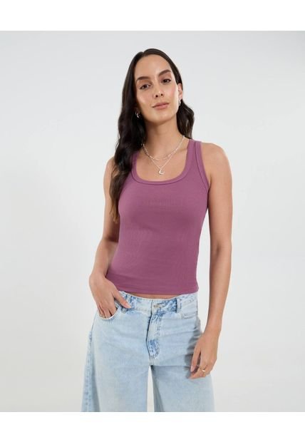 Camiseta Para Mujer Manga Sisa Cuello Redondo Color Morado Marca Ostu #40092507