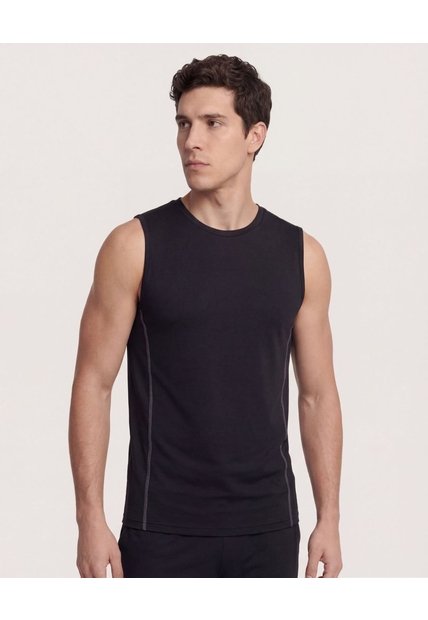 Camiseta  Para Hombre Manga Sisa Cuello Redondo Color Negro Marca Ostu #60091928