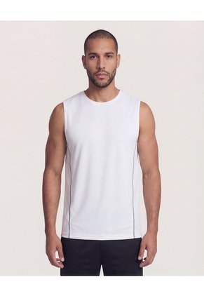 Camiseta Para Hombre Manga Sisa Cuello Redondo Color Blanco Marca Ostu #60091929