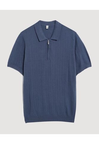 Polo  Para Hombre Cuello Tejido Sin Bolsillo Color Azul Marca Ostu #60110879 Ostu