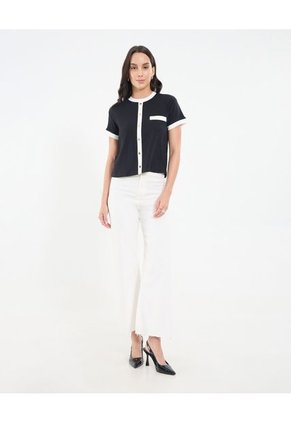 Camiseta Para Mujer Manga Corta Moda Color Negro Marca Ostu #40092597