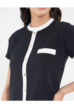 Camiseta Para Mujer Manga Corta Moda Color Negro Marca Ostu #40092597