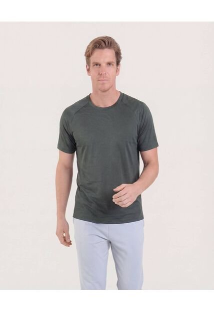 Camiseta  Para Hombre Manga Corta Cuello Redondo Color Verde Marca Ostu #60091728