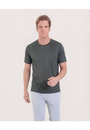 Camiseta Para Hombre Manga Corta Cuello Redondo Color Verde Marca Ostu #60091728