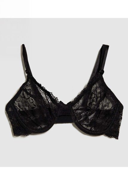 Bralette Para Mujer Encaje Color Negro Marca Ostu #40810005