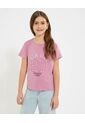 Camiseta Infantil Niña Manga Corta Cuello Redondo Color Rosado Marca Ostu #90090295 de Ostu