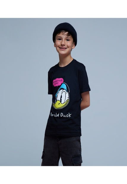 Camiseta Para Niño Manga Corta Color Negro Marca Ostu #80090216