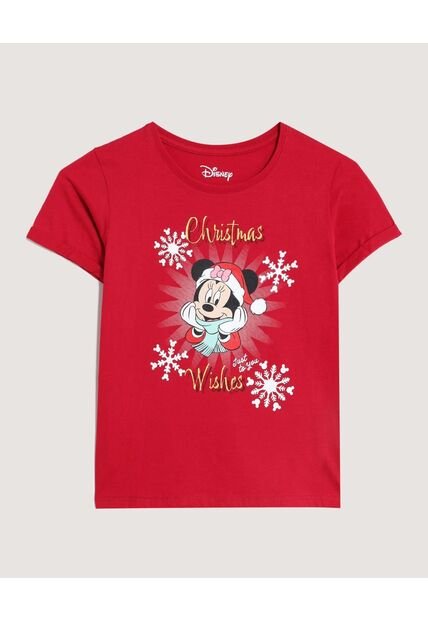 Camiseta  Infantil Niña Manga Corta Cuello Redondo Color Rojo Marca Ostu #90090356