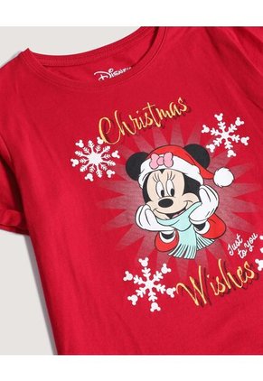 Camiseta  Infantil Niña Manga Corta Cuello Redondo Color Rojo Marca Ostu #90090356