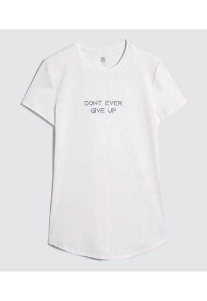 Camiseta Para Mujer Manga Corta Cuello Redondo Color Blanco Marca Ostu #40092275
