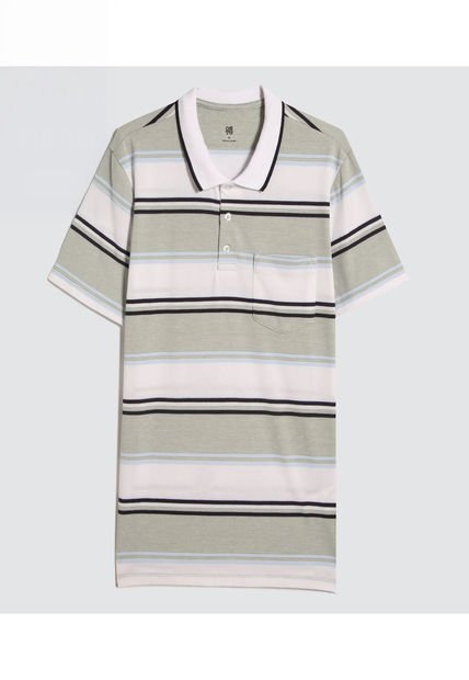 Polo Para Hombre Cuello Tejido Con Bolsillo Color Blanco Marca Ostu #60110716