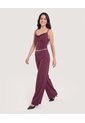 Pantalón Wide Leg Lurex  Para Mujer Vino Ostu de Ostu