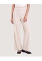 Pantalón Wide Leg Resortado  Para Mujer Beige Ostu de Ostu