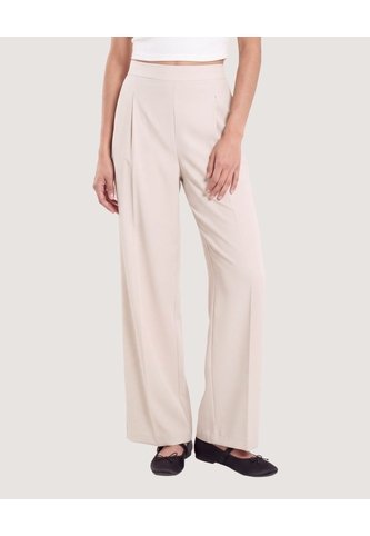 Pantalón Wide Leg Resortado  Para Mujer Beige Ostu Ostu